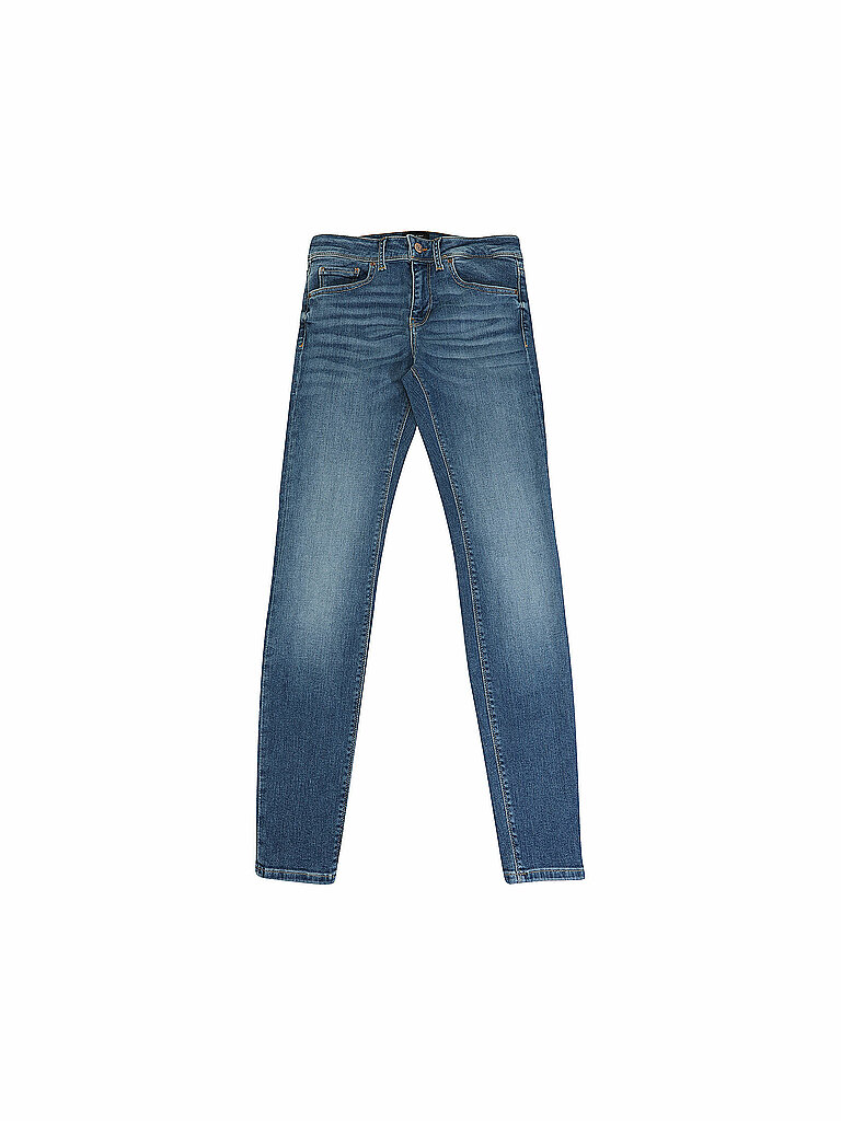 Skinny-fit-Jeans VERO MODA "VMLUX MR SLIM", Damen, Gr. L, Länge 32, blau (medium blau denim), Denim/Jeans, Obermaterial: 99% Baumwolle, 1% Elasthan, Basic, skinny fit, Jeans